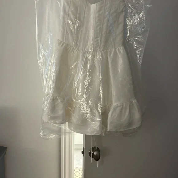 V. Chapman Ginny Strapless Corset Lace Mini Dress - Picture 6 of 10